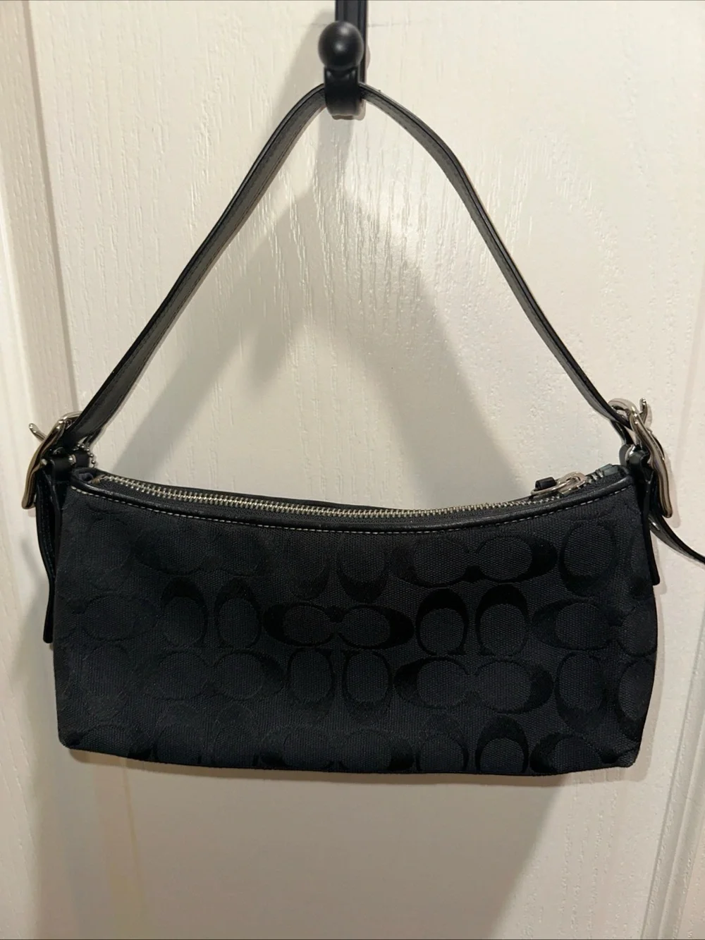 Coach Black Signature Jacquard Shoulder Bag